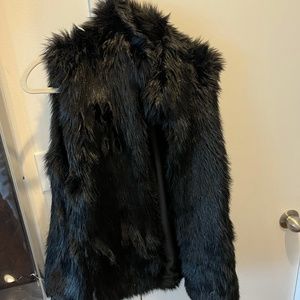 Black Faux Fur Vest
